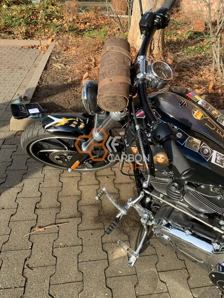 Harley Davidson Breakout Carbon Mirror Caps Headlights